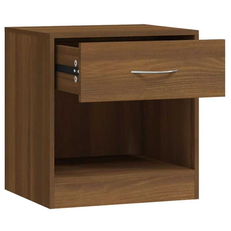Lot de 2 tables de chevet avec tiroir 36,5 x 30,5 x 38 cm en bois d'ingénierie marron DEC034845