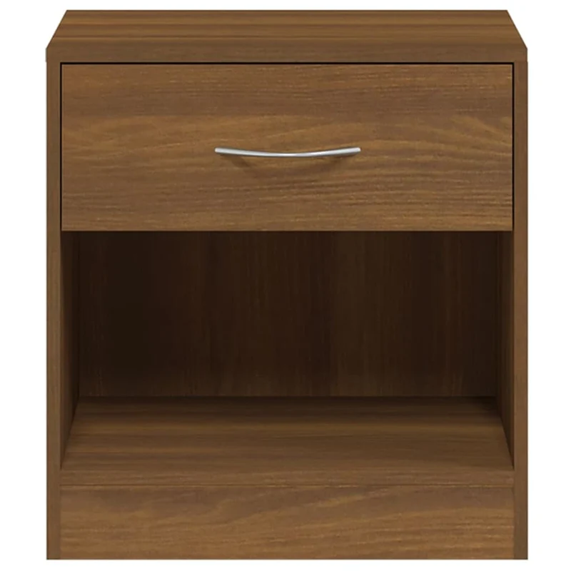 Lot de 2 tables de chevet avec tiroir 36,5 x 30,5 x 38 cm en bois d'ingénierie marron DEC034845