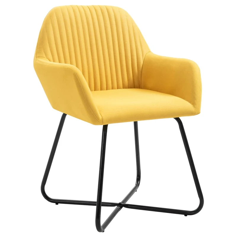 Lot de 2 chaises de salle à manger cuisine confortable stable et moderne en tissu jaune CDS020643