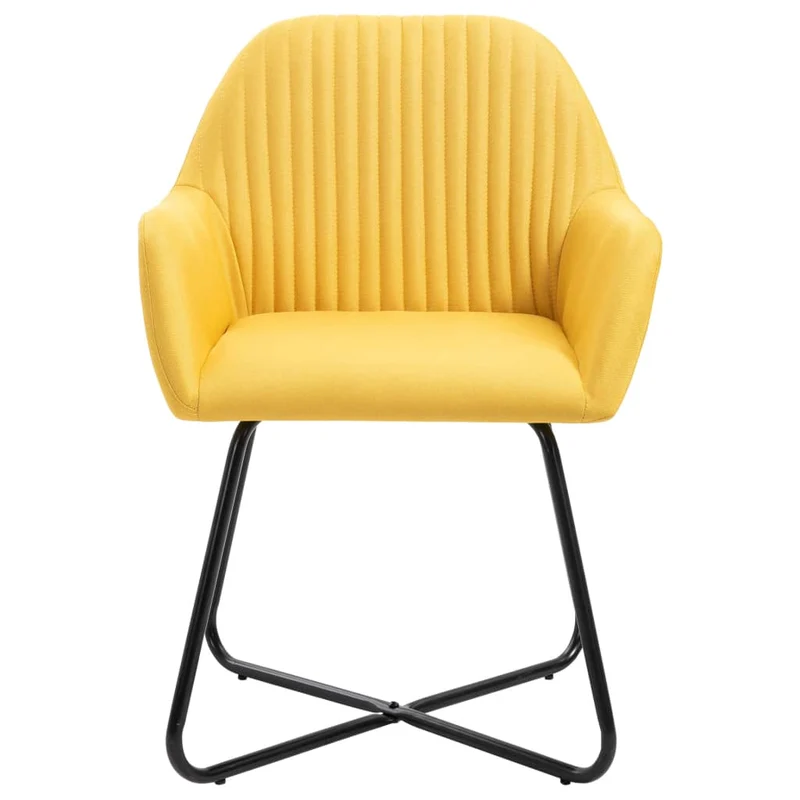 Lot de 2 chaises de salle à manger cuisine confortable stable et moderne en tissu jaune CDS020643