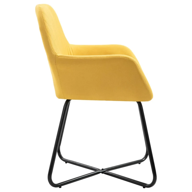 Lot de 2 chaises de salle à manger cuisine confortable stable et moderne en tissu jaune CDS020643