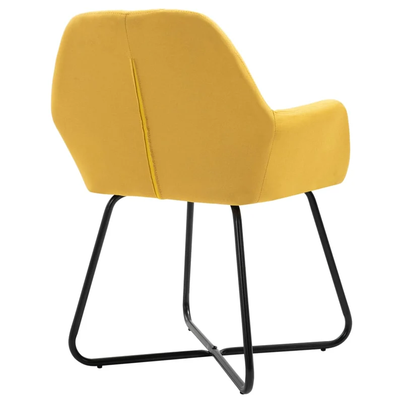 Lot de 2 chaises de salle à manger cuisine confortable stable et moderne en tissu jaune CDS020643