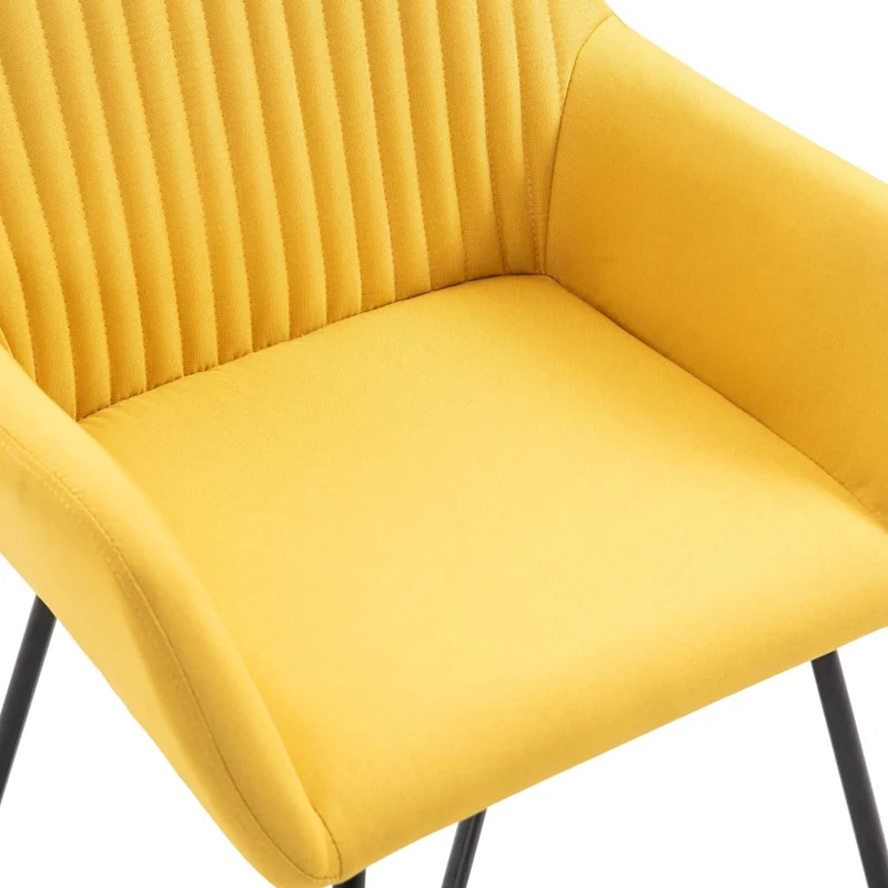 Lot de 2 chaises de salle à manger cuisine confortable stable et moderne en tissu jaune CDS020643