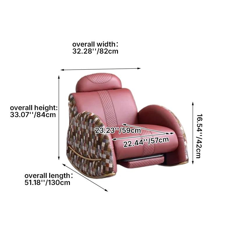 Modern Luxury Rocking Recliner Chair With Retractable Footrest - Faux Leather Or Top Grain Leather Accent Chair For Living Room & Bedroom