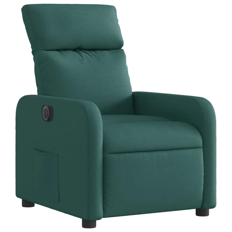 Fauteuil relax TV fonction d'inclinaison électrique très confortable en tissu vert foncé DEC028610