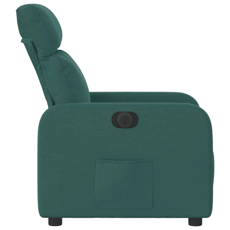 Fauteuil relax TV fonction d'inclinaison électrique très confortable en tissu vert foncé DEC028610