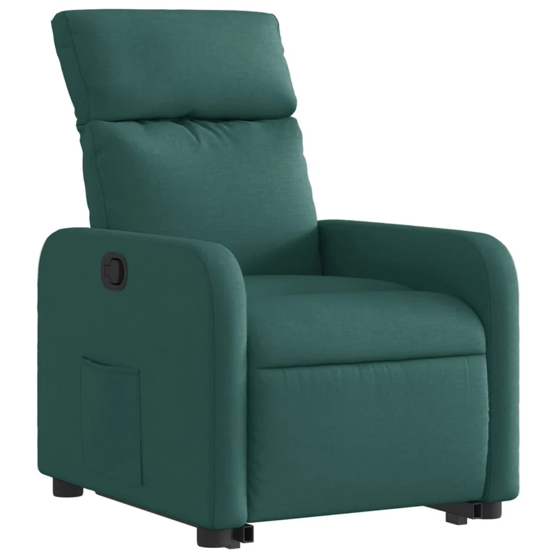 Fauteuil relax TV rembourrage confortable fonction de levage électrique en tissu vert foncé DEC028214