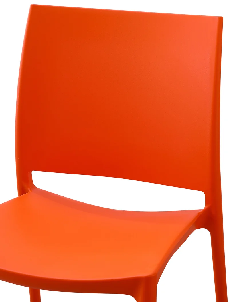 Chaise empilable design en plastique couleur orange résistant aux UV – jardin terrasse et intérieur 10_0007893