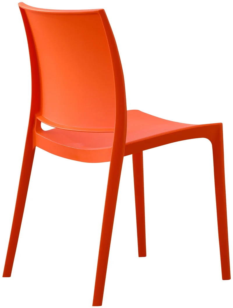 Chaise empilable design en plastique couleur orange résistant aux UV – jardin terrasse et intérieur 10_0007893