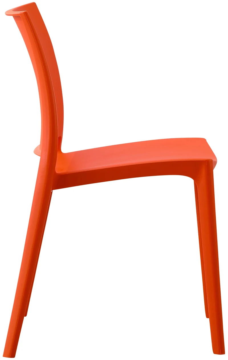 Chaise empilable design en plastique couleur orange résistant aux UV – jardin terrasse et intérieur 10_0007893