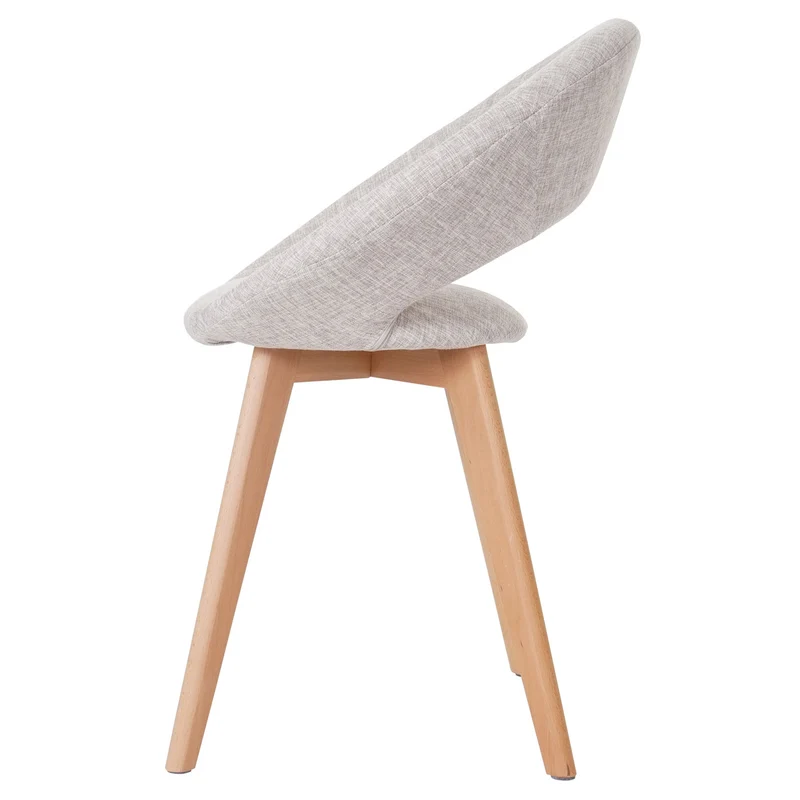 Chaise de salle à manger x1 design rétro 50s en tissu crème / gris 04_0002393