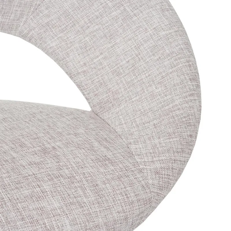 Chaise de salle à manger x1 design rétro 50s en tissu crème / gris 04_0002393