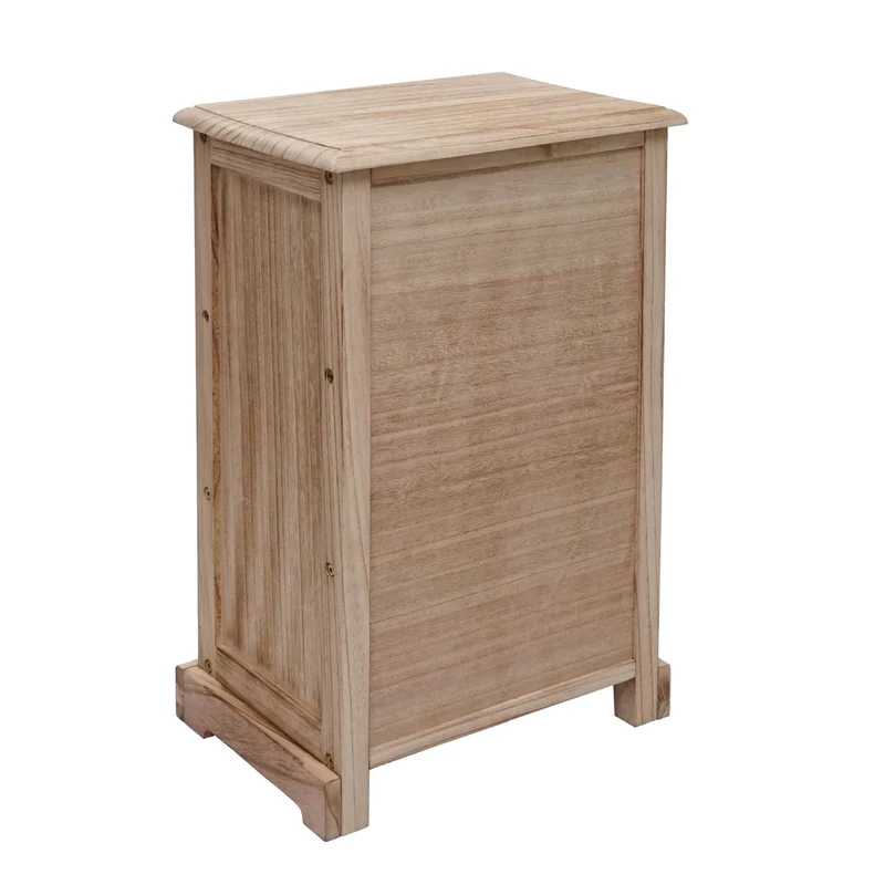 Commode avec 3 tiroirs en bois et rotin avec boutons décoratifs en métal 63x40x28 cm 04_0006509