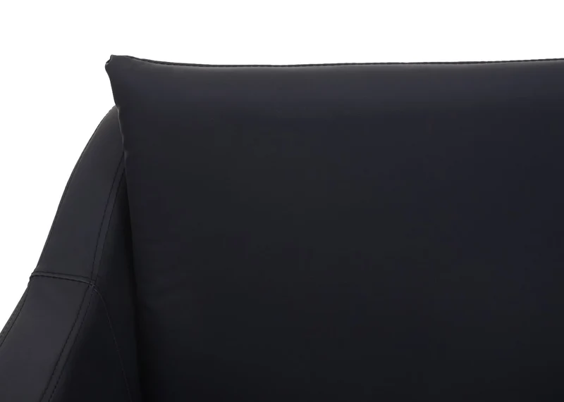 Fauteuil de relaxation en cuir synthétique noir et cadre en métal 04_0006385