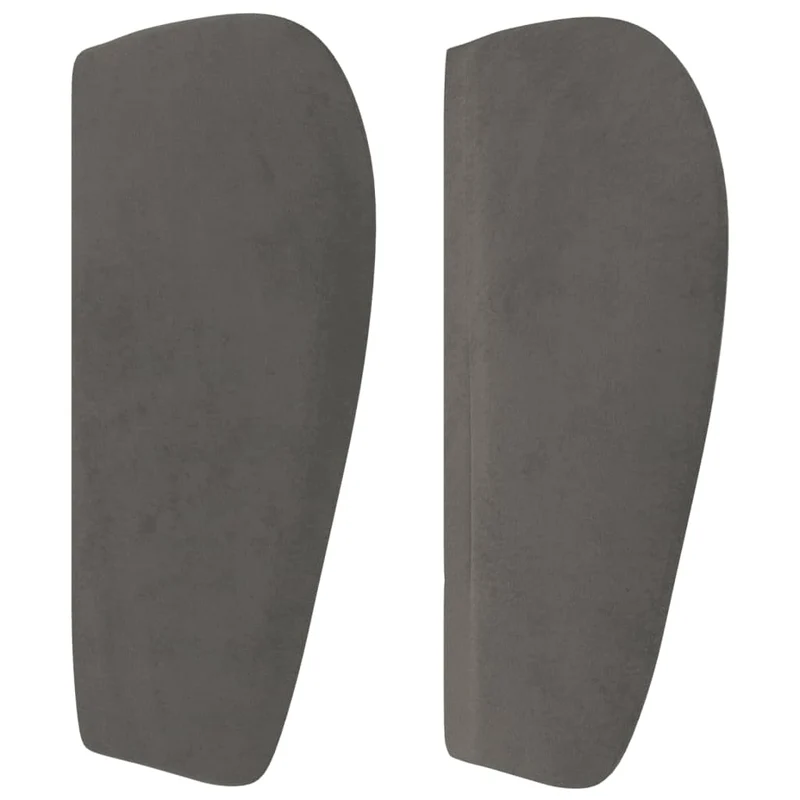 Tête de lit accessoire couchage chambre à coucher meuble avec rebord latéral 163 x 23 x 78/88 cm tissu velours gris foncé TDL0204968