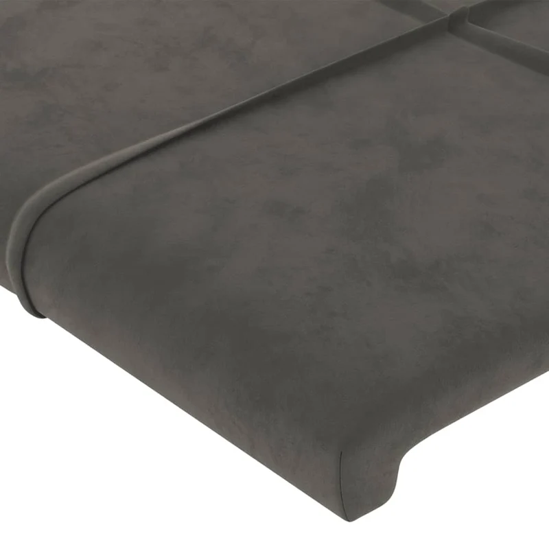 Tête de lit accessoire couchage chambre à coucher meuble avec rebord latéral 163 x 23 x 78/88 cm tissu velours gris foncé TDL0204968