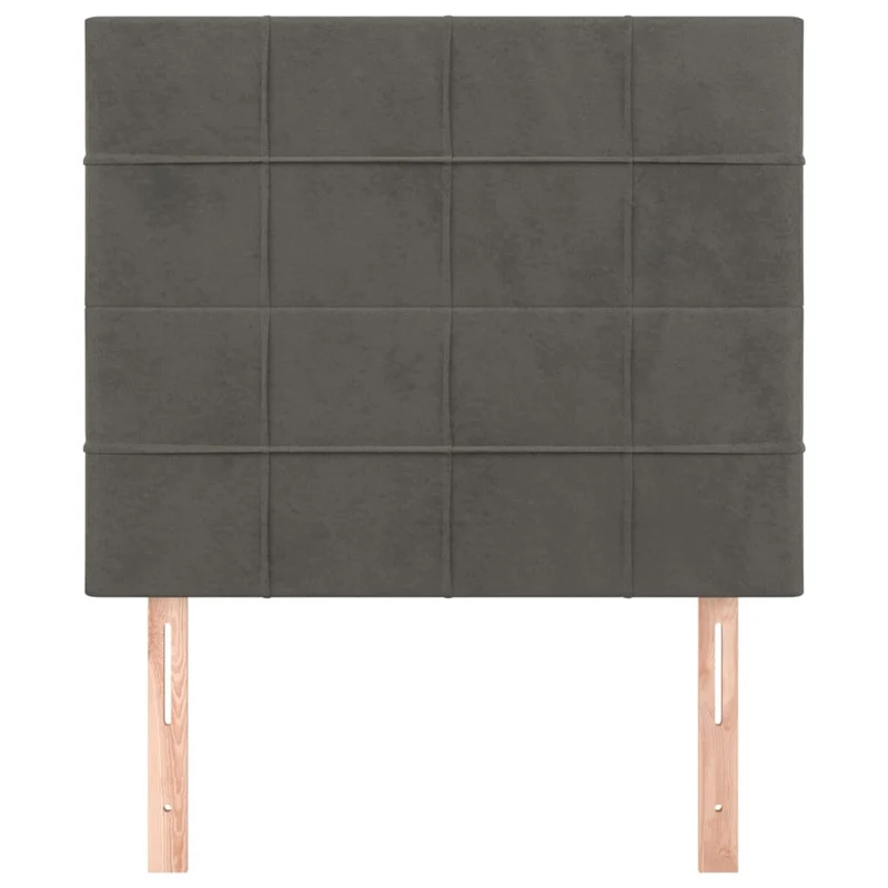 Tête de lit accessoire couchage chambre à coucher meuble 2 parties 80 x 5 x 78/88 cm tissu velours gris foncé TDL0206350