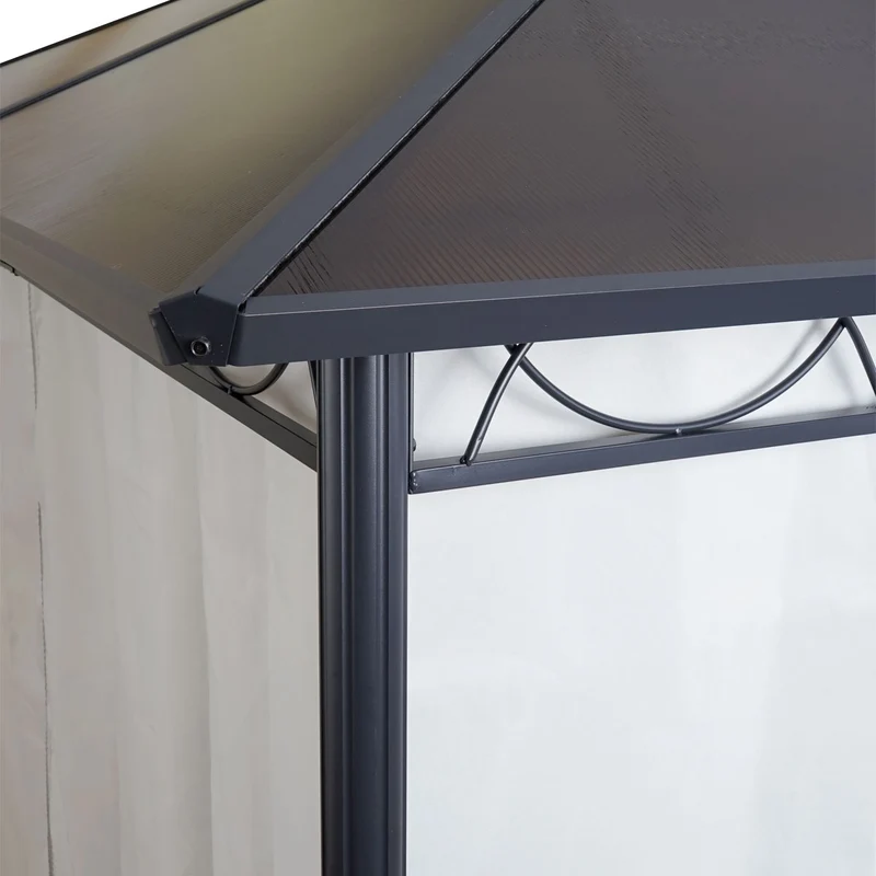 Pavillon avec toit en plastique 4x parois latérales 3 x 3m cadre en aluminium thermolaqué 04_0008137