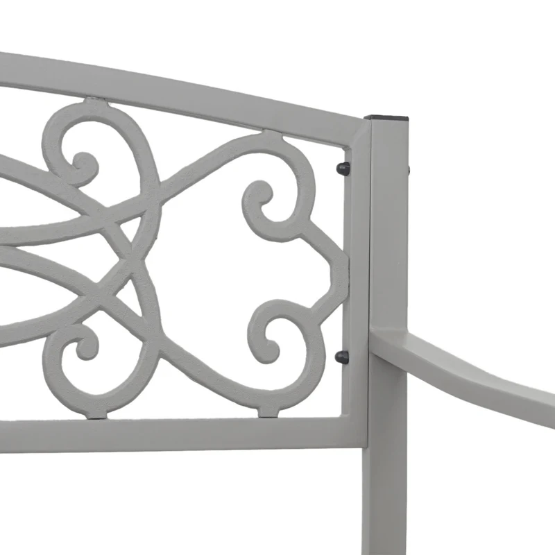 Banc de jardin intérieur où extérieur 2 places en acier peint par poudrage gris 04_0005830