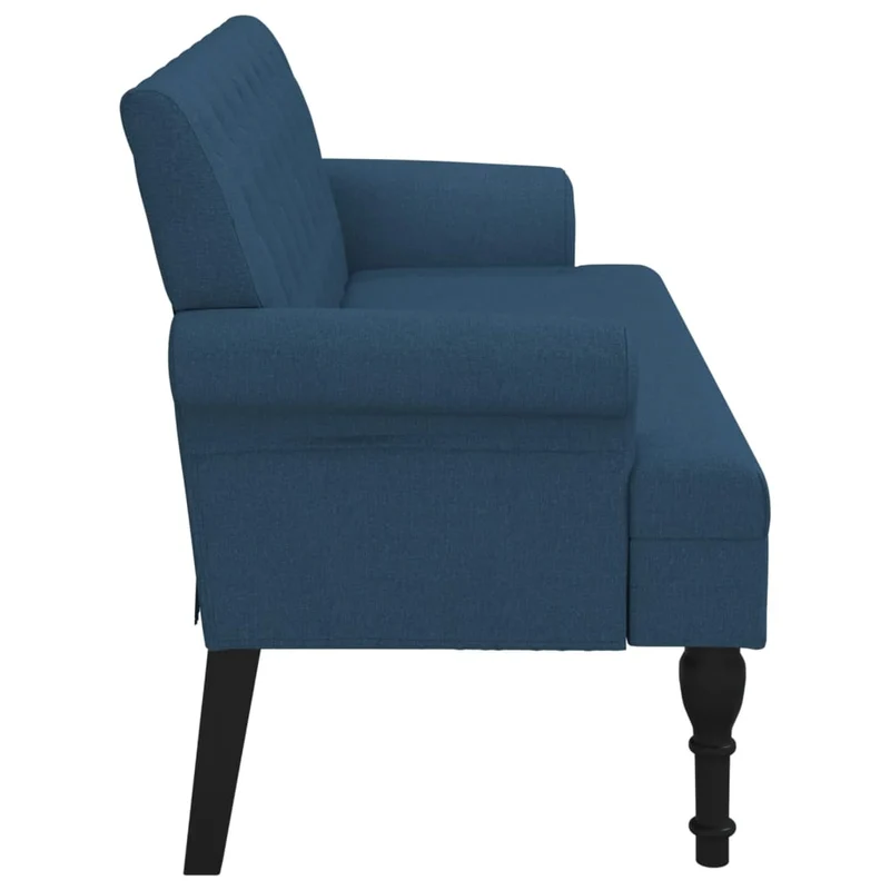 Banquette banc avec dossier capitonné et accoudoirs 120 x 62 x 75,5 cm tissu bleu DEC024640