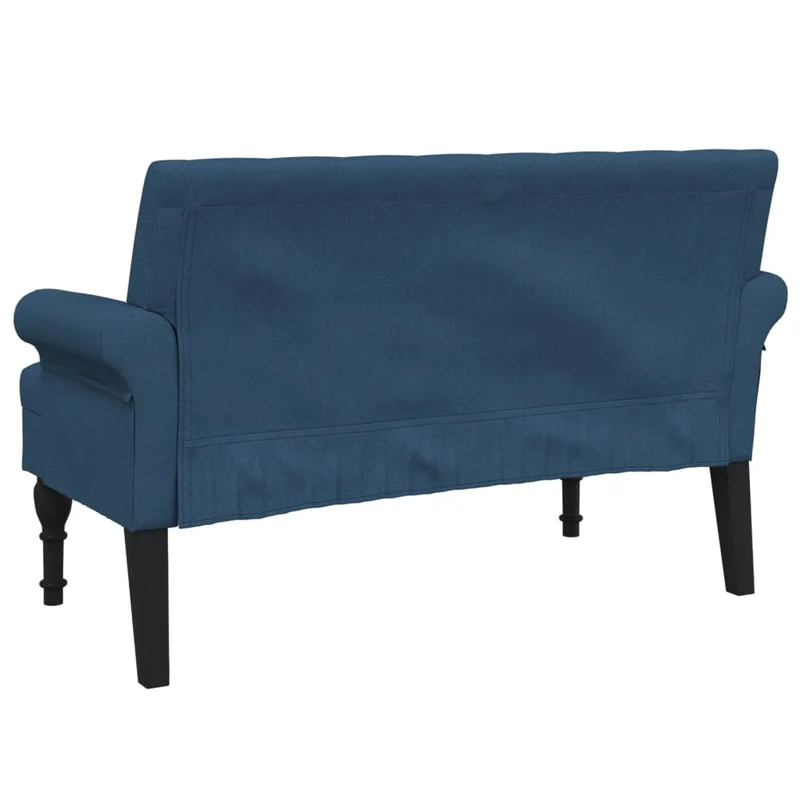 Banquette banc avec dossier capitonné et accoudoirs 120 x 62 x 75,5 cm tissu bleu DEC024640