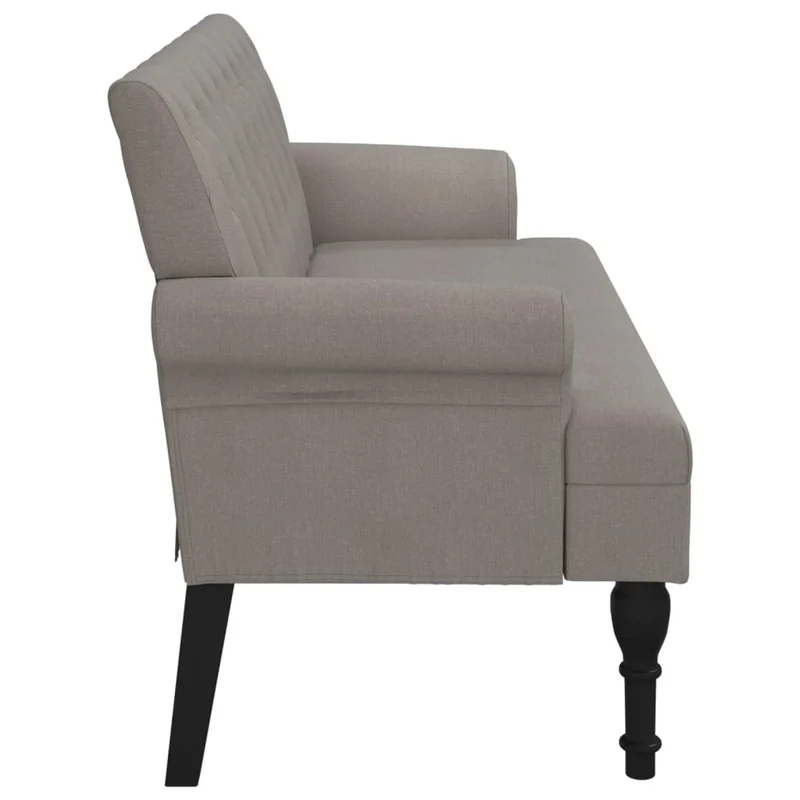 Banquette banc avec dossier capitonné et accoudoirs 120 x 62 x 75,5 cm tissu taupe DEC024660