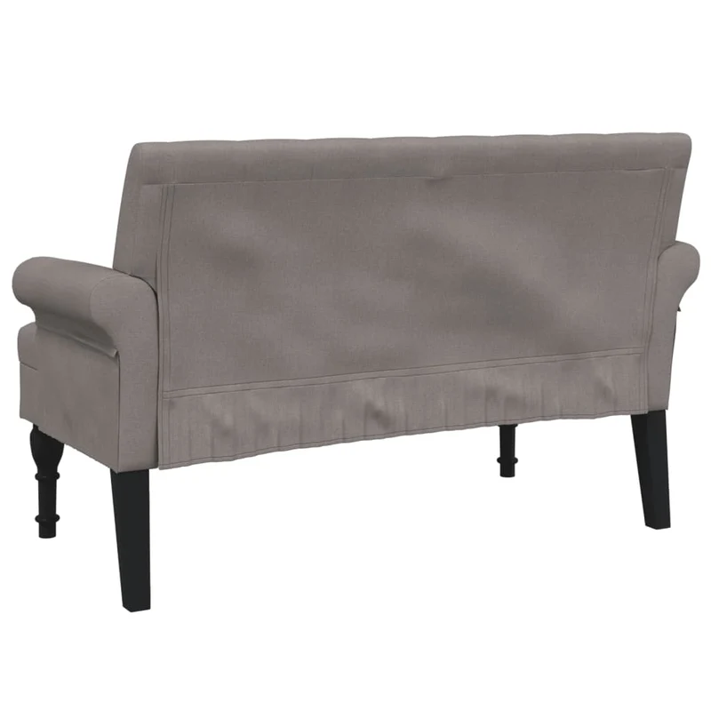 Banquette banc avec dossier capitonné et accoudoirs 120 x 62 x 75,5 cm tissu taupe DEC024660