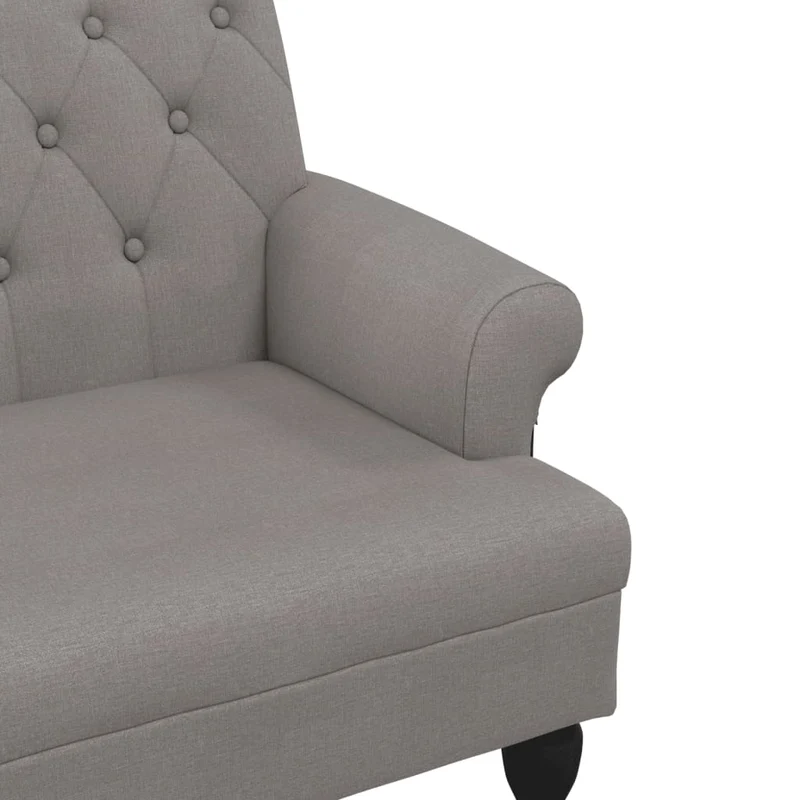 Banquette banc avec dossier capitonné et accoudoirs 120 x 62 x 75,5 cm tissu taupe DEC024660