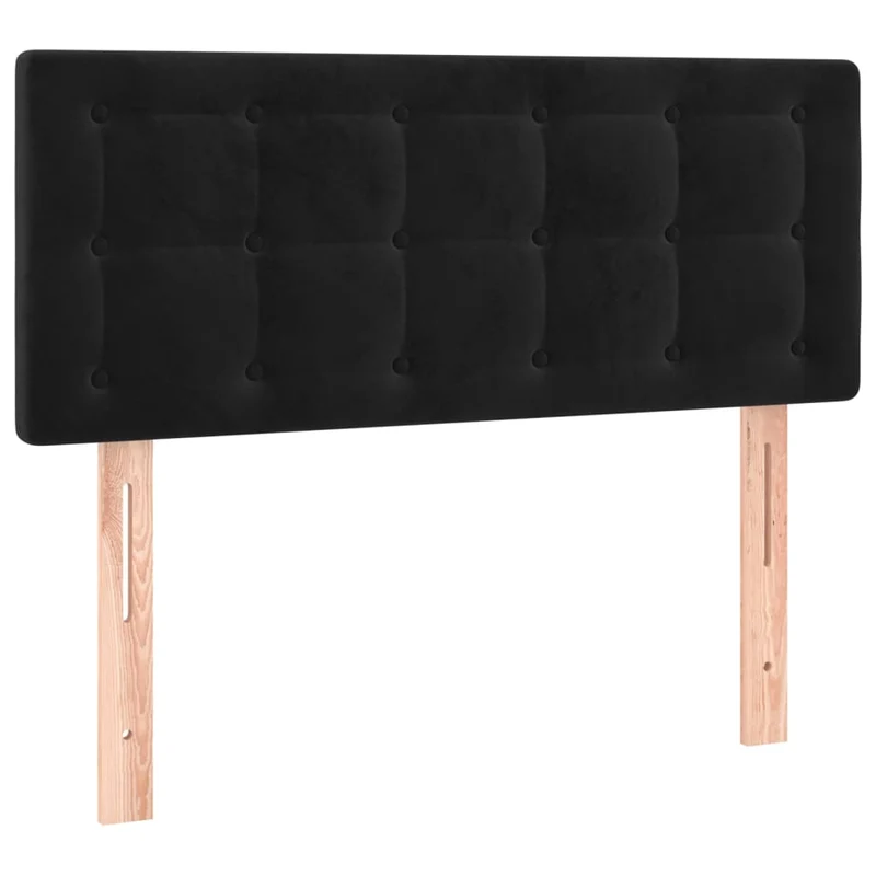 Cadre de lit LED avec sommier tête de lit matelas 90x200 cm tissu velours noir TDL0209006