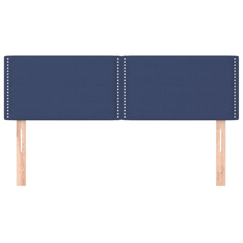 Tête de lit accessoire couchage chambre à coucher meuble en 2 parties 72 x 5 x 78/88 cm tissu bleu TDL0206564