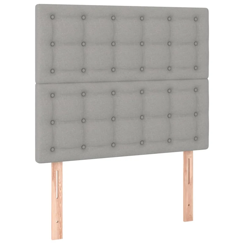 Tête de lit accessoire couchage chambre à coucher meuble en 2 parties capitonné 80 x 5 x 78/88 cm tissu gris clair TDL0206419