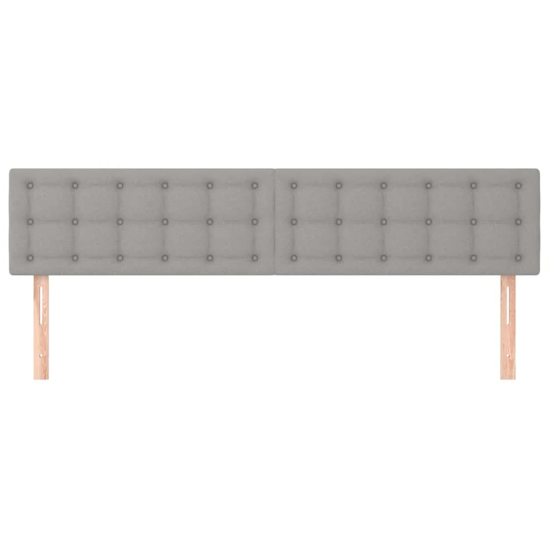 Tête de lit accessoire couchage chambre à coucher meuble en 2 parties capitonné 80 x 5 x 78/88 cm tissu gris clair TDL0206418