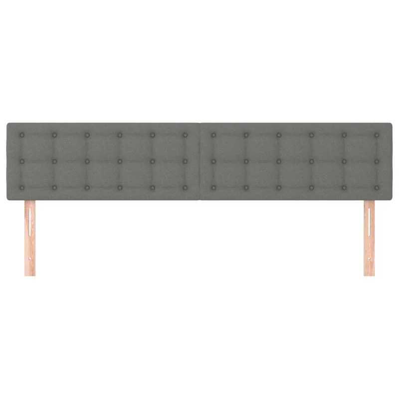 Tête de lit accessoire couchage chambre à coucher meuble en 2 parties 80 x 5 x 78/88 cm tissu gris foncé TDL0206359