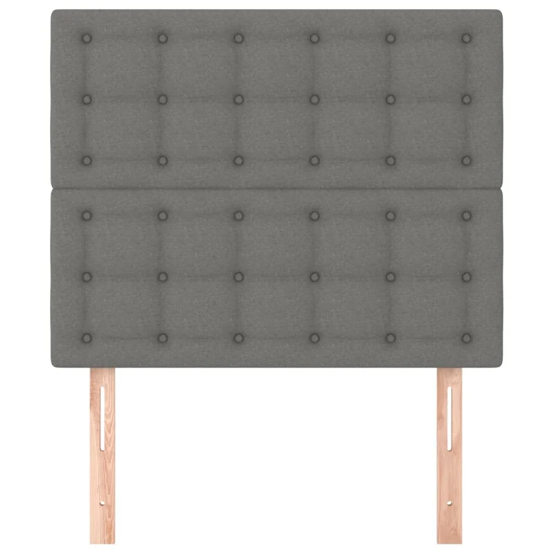 Tête de lit accessoire couchage chambre à coucher meuble en 2 parties 80 x 5 x 78/88 cm tissu gris foncé TDL0206358