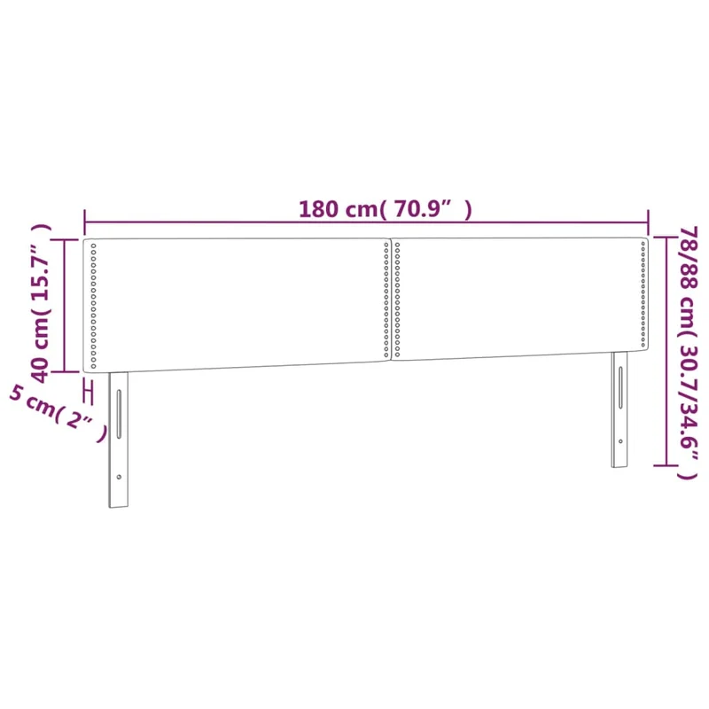 Tête de lit accessoire couchage chambre à coucher meuble en 2 parties 90 x 5 x 78/88 cm tissu taupe TDL0206181