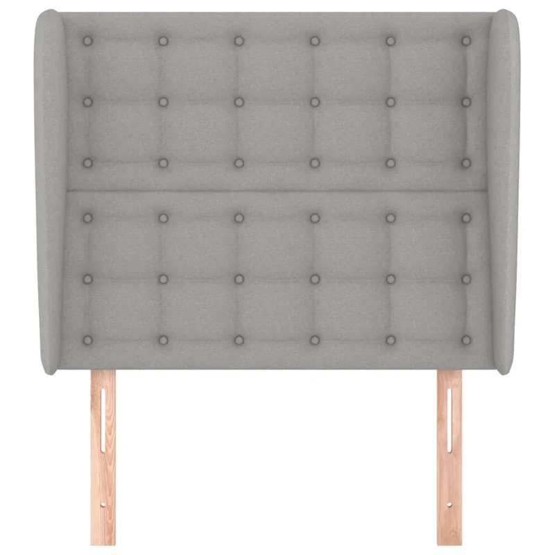 Tête de lit accessoire couchage chambre à coucher meuble avec rebord latéral capitonné 83 x 23 x 118/128 cm tissu gris clair TDL0205127