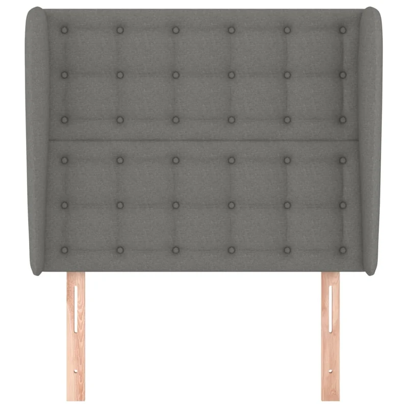 Tête de lit accessoire couchage chambre à coucher meuble avec rebord latéral 83 x 23 x 118/128 cm tissu gris foncé TDL0204891