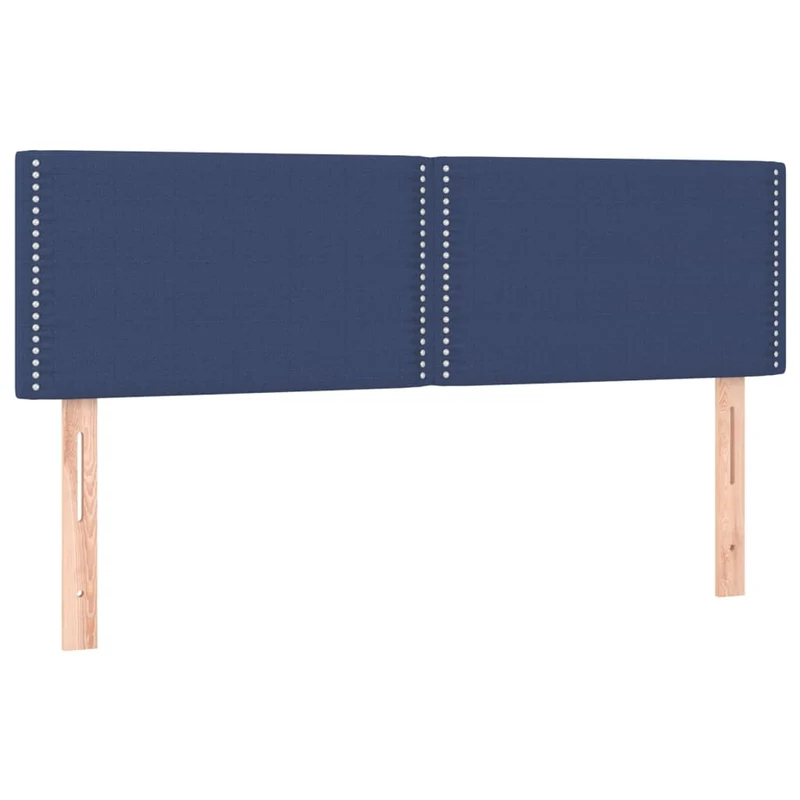 Tête de lit accessoire couchage chambre à coucher meuble à LED 144 x 5 x 78/88 cm tissu bleu TDL0201882