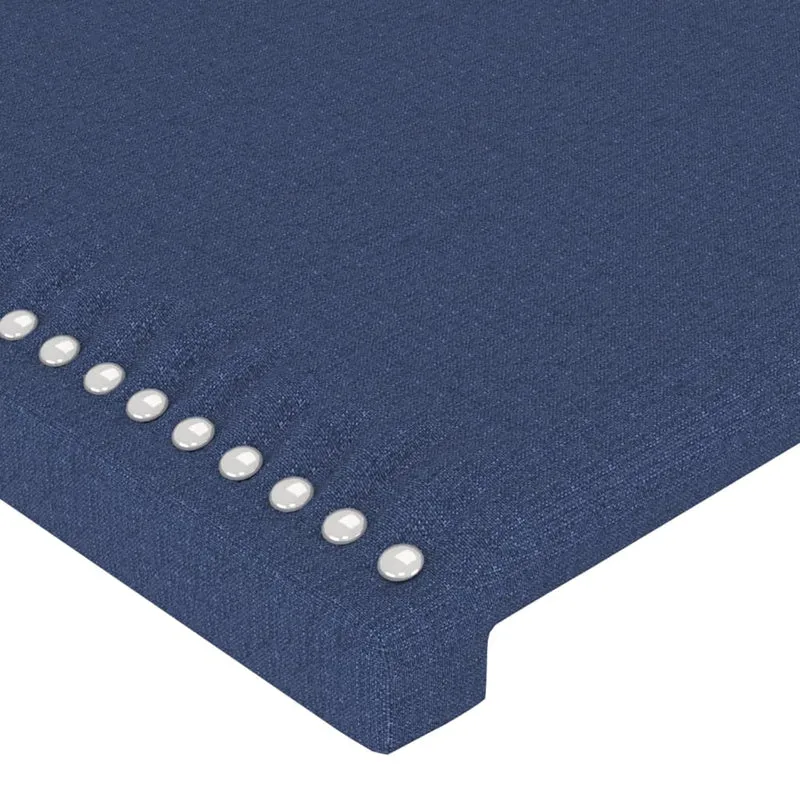 Tête de lit accessoire couchage chambre à coucher meuble à LED 144 x 5 x 78/88 cm tissu bleu TDL0201882