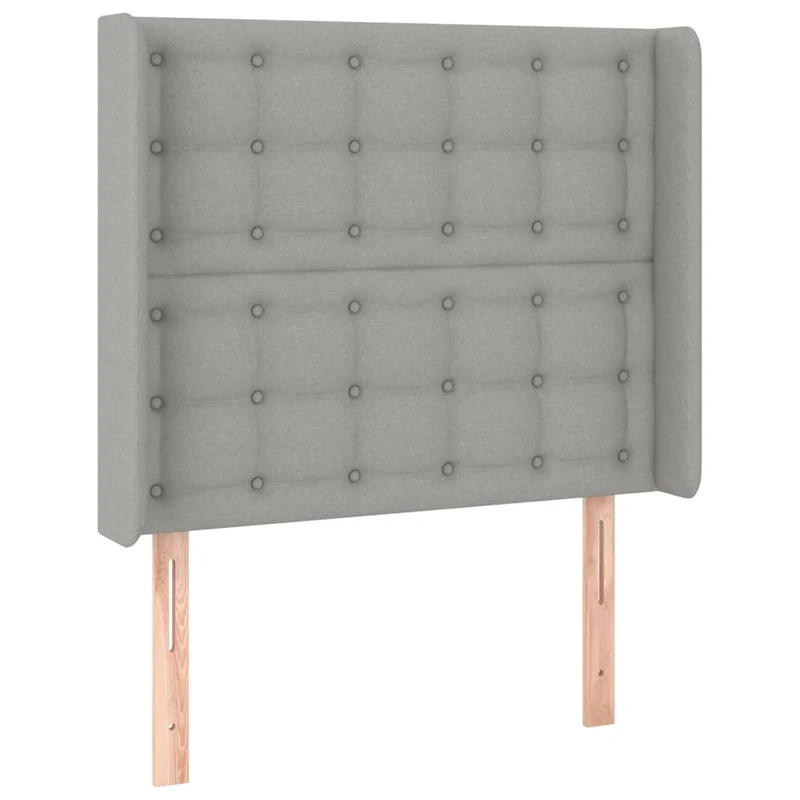 Tête de lit accessoire couchage chambre à coucher meuble à LED capitonné 83 x 16 x 118/128 cm tissu gris clair TDL0201261