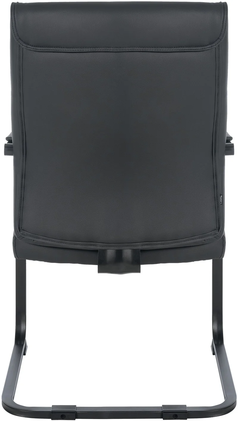Fauteuil de bureau sans roulettes chaise visiteur sans roulettes jusqu'à 260kg en PVC noir métal noir 10_0006948