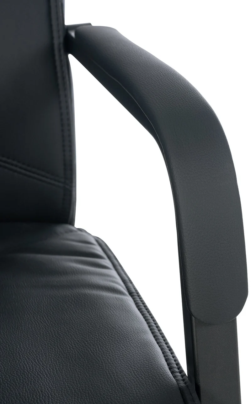 Fauteuil de bureau sans roulettes chaise visiteur sans roulettes jusqu'à 260kg en PVC noir métal noir 10_0006948