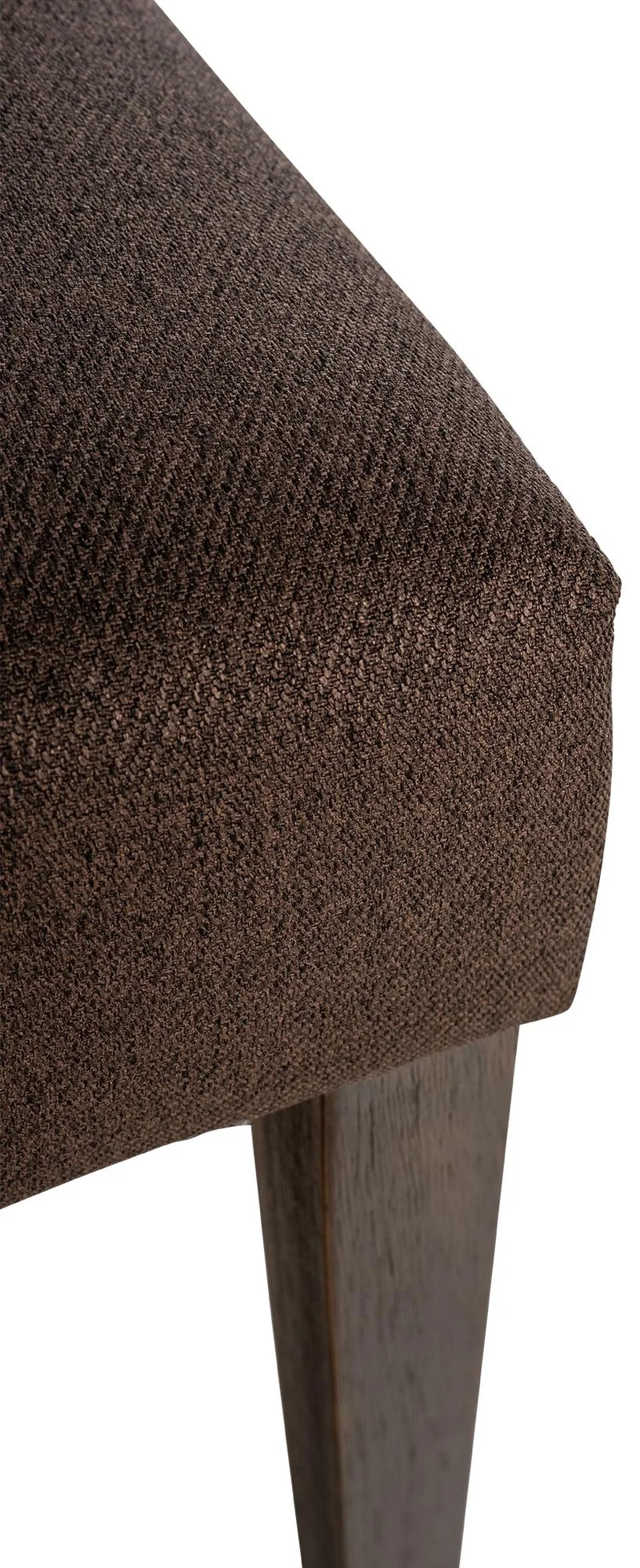 Chaise de salle à manger x1 élégance capitonnée et confort en tissu marron cadre en bois marron foncé 10_0007157