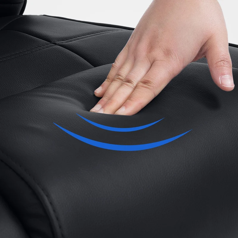 Fauteuil de bureau sans roulettes accoudoirs chaise visiteur charge maximale 180 kg en PVC noir cadre en métal noir BUR10718