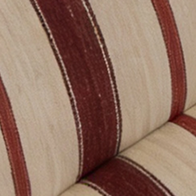Vintage Ash Wood Striped Lounge Chair - Plush Linen Chenille Linen Accent Armchair For Living Room