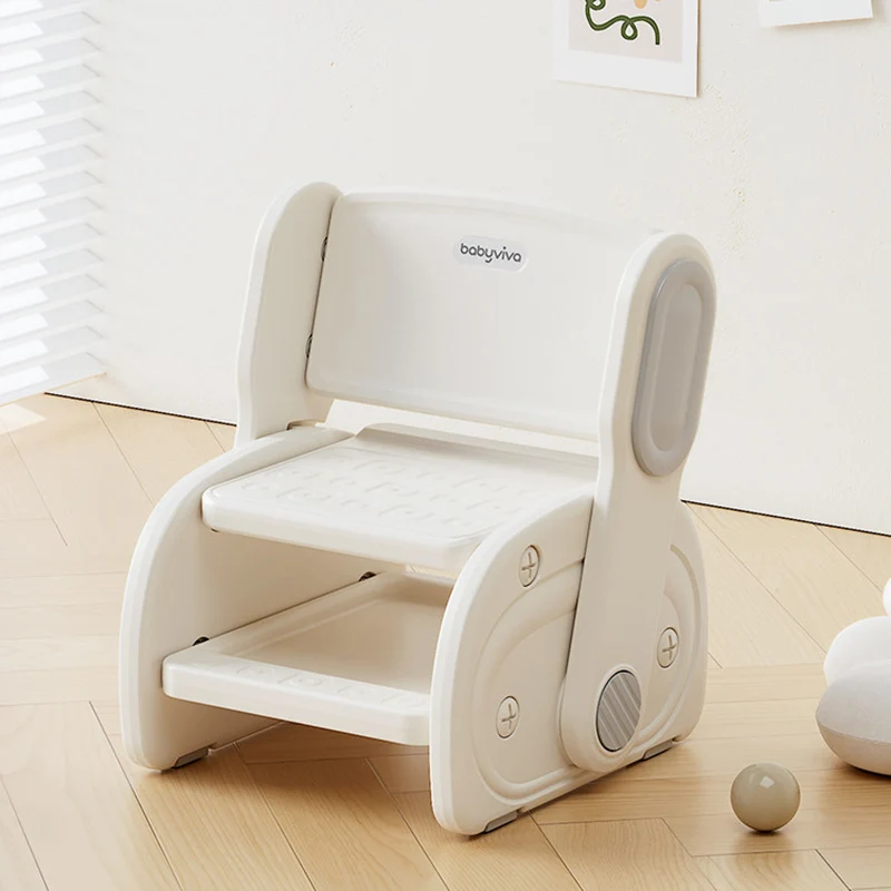 Modern Minimalist Eco-Friendly HDPE Geometric Kids Low Stool Backrest Armless For Living Room
