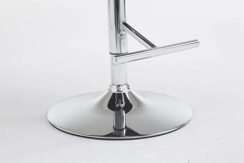 Tabouret de bar x1 avec accoudoirs et dossier confortable en synthétique blanc pieds métal chromé TDB10482