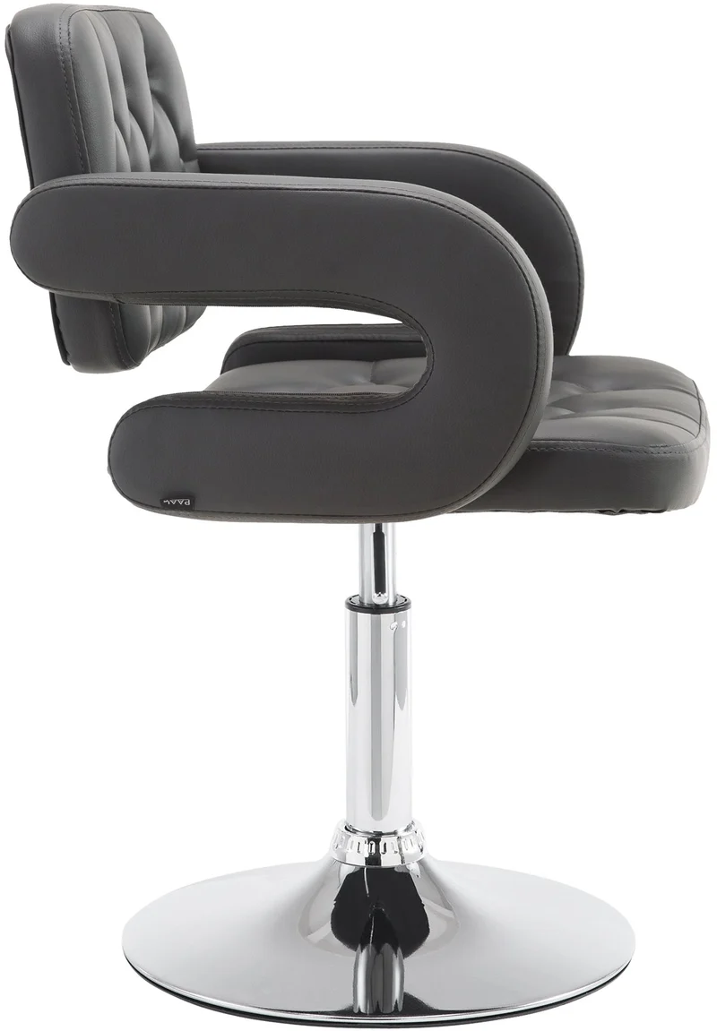 Chaise lounge fauteuil de bureau avec accoudoir capitonné hauteur réglable en PVC gris 10_0002797