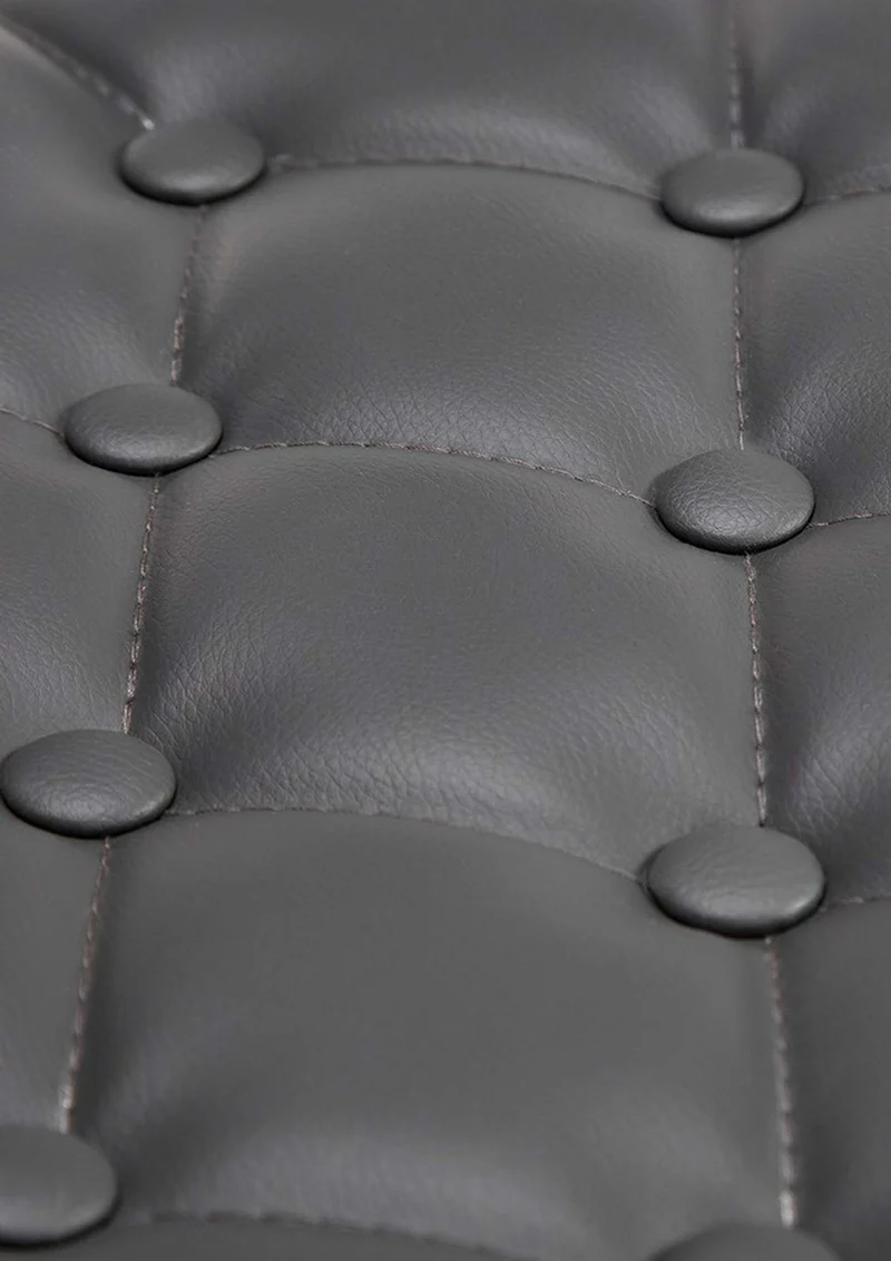 Chaise lounge fauteuil de bureau avec accoudoir capitonné hauteur réglable en PVC gris 10_0002797