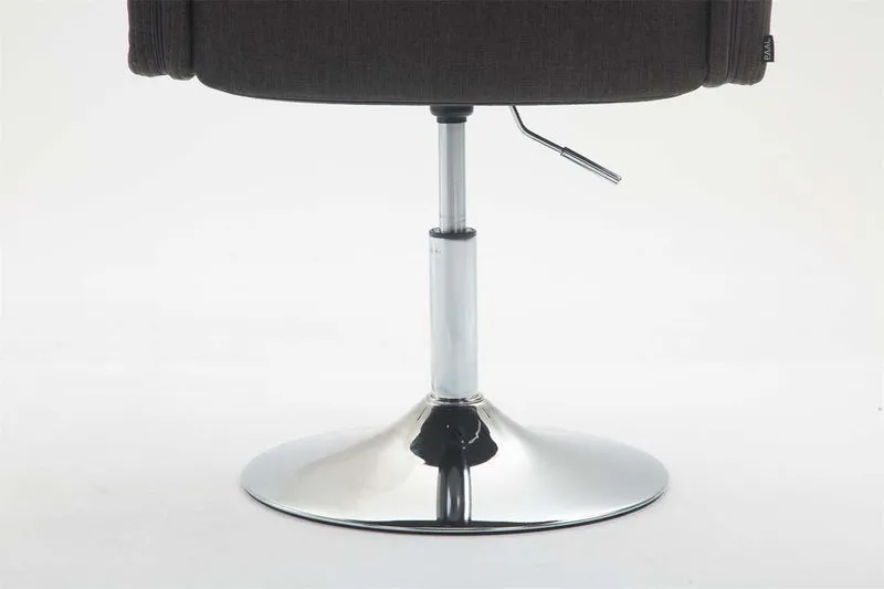 Fauteuil lounge avec accoudoirs rembourrés pivotant à 360° en tissu gris foncé et métal chromé 10_0002808
